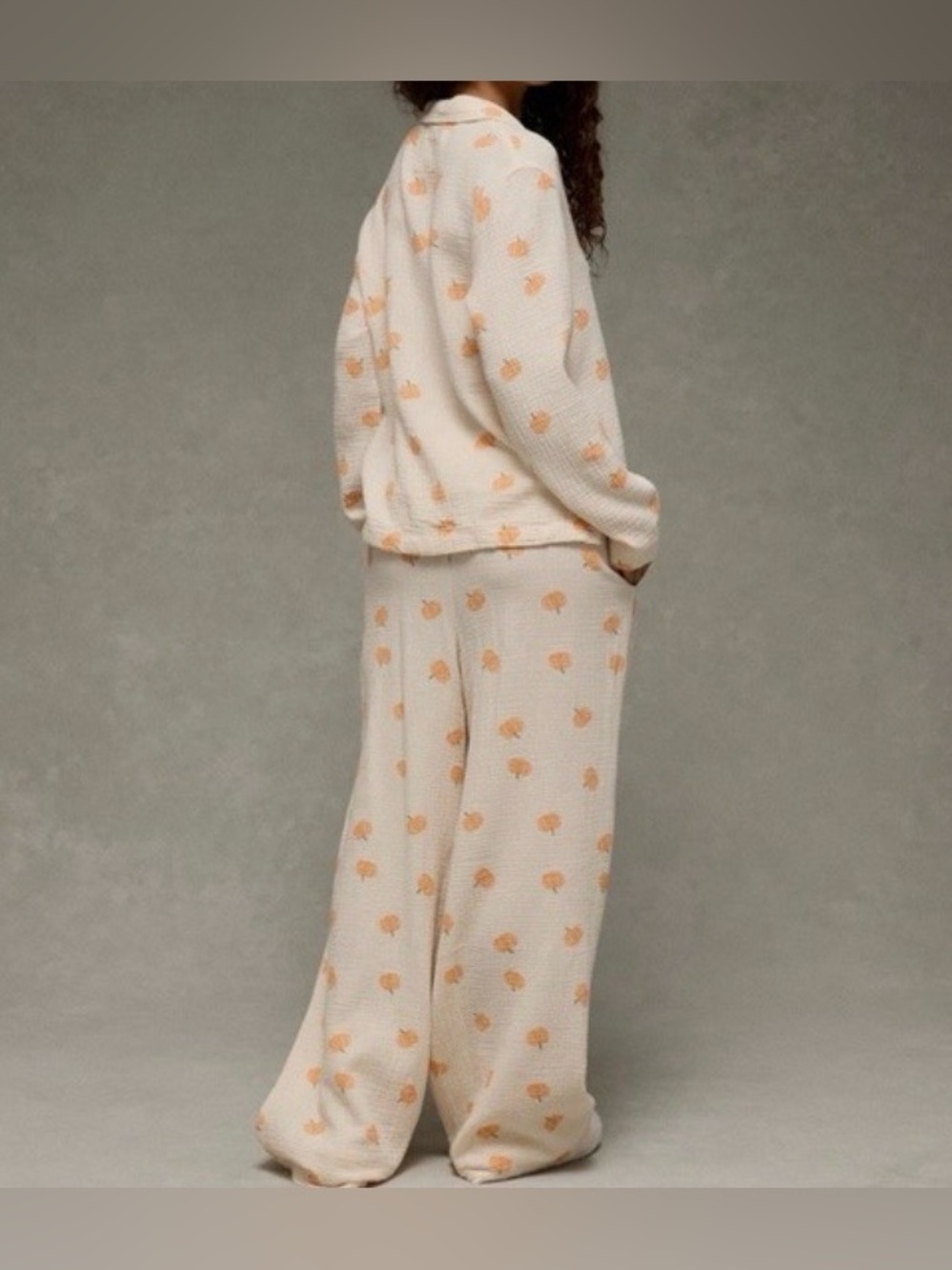 American Eagle Cotton Gauze Pumpkin Pajama Set | NWOT | Fall Halloween PJs - Picture 2 of 9